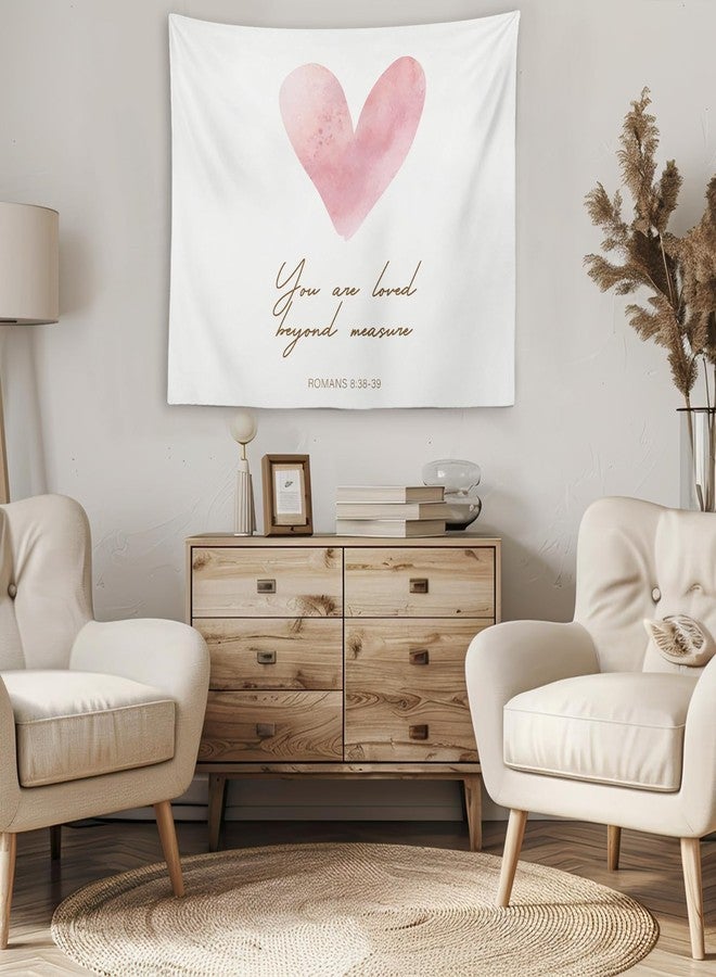 OXW Christian Bible Verse Tapestry Wall Hanging, Christian Scripture Wall Art Decor, Bible Verses Wall Decor for Prayer Room Church Bedroom, You Are Loved Beyond Measure, 50×60 inches - Image 4